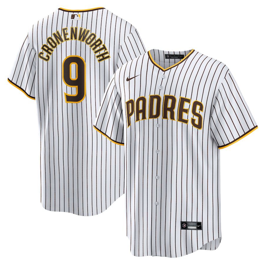 Men San Diego Padres 9 Jake Cronenworth Nike White Home Replica MLB Jersey